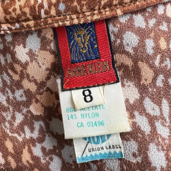 Vintage Union Made Matching Midi Skirt Blouse Shirt Set Suit Work Office Print - Picture 5 of 7